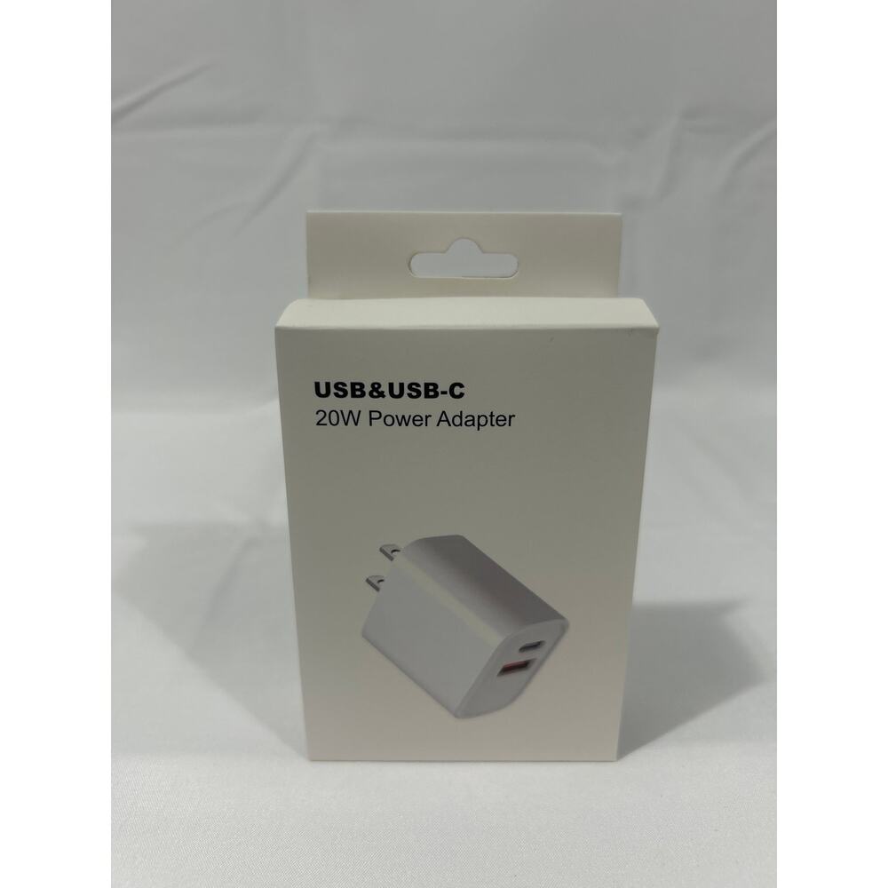 Dual Wall Plug Adapter USB & USB-C and Cable